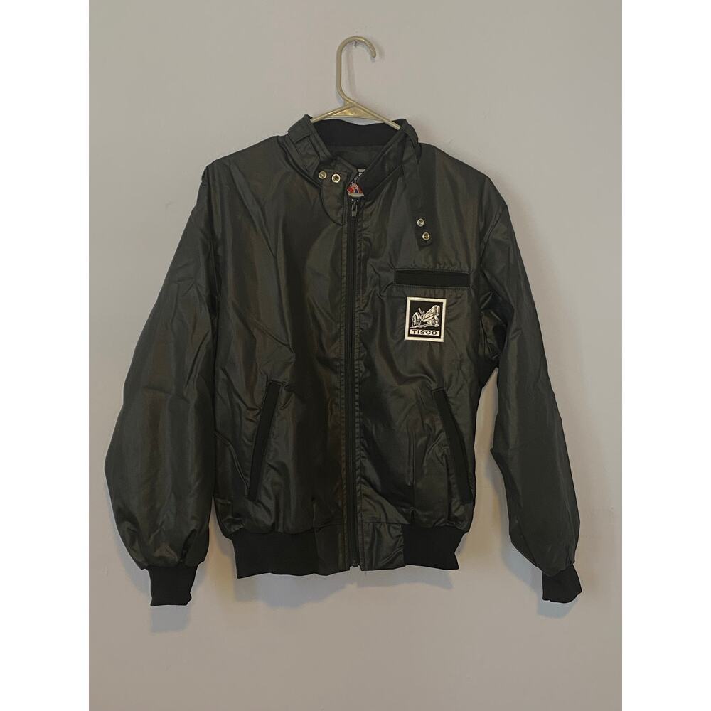 Vintage Black Tisco Tractor Embroidered Logo Bomber Jacket | Indie - (Size M)